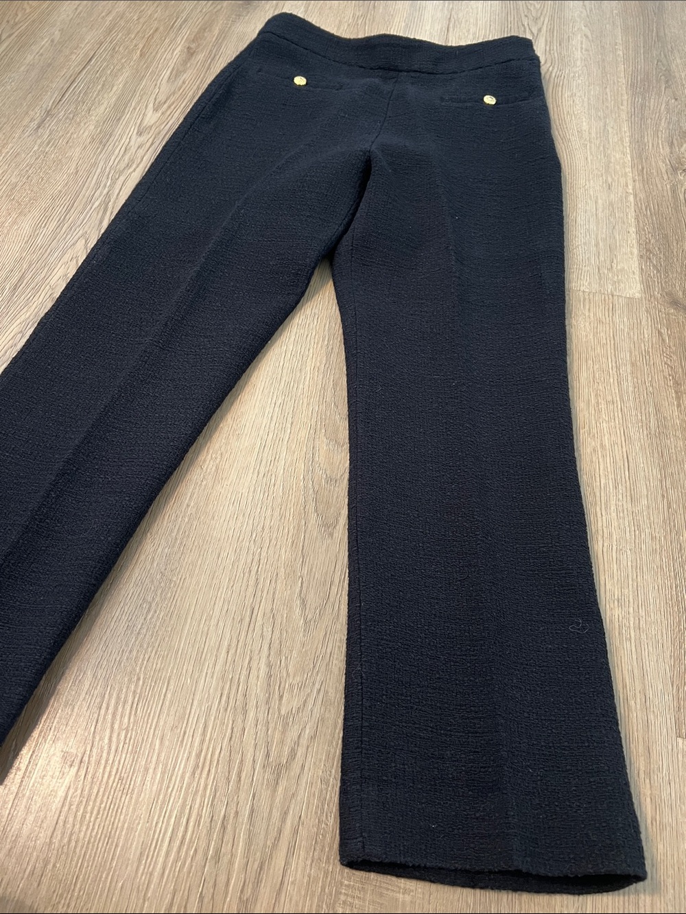 Zara Black Textured Knit Pants with Subtle Stitch Detail